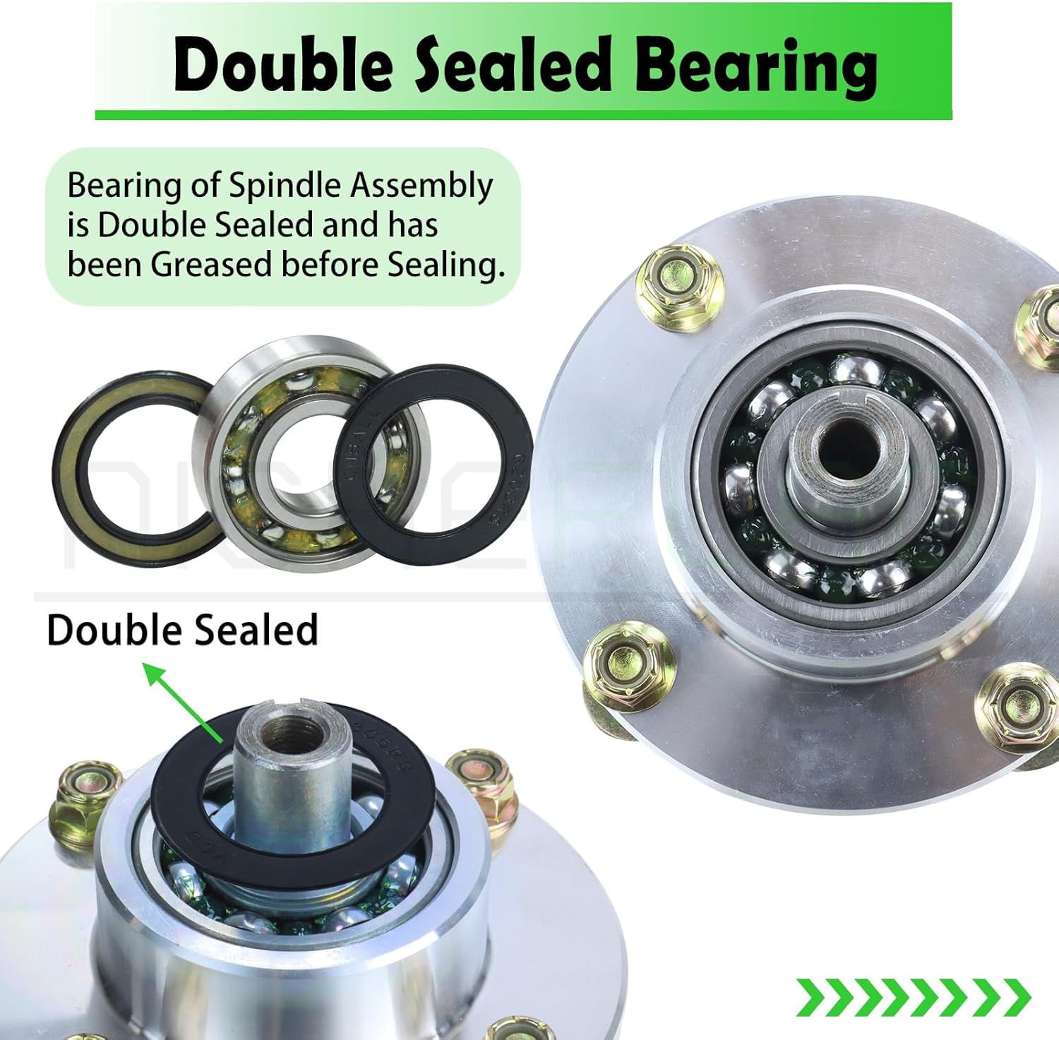 3 Pack 037-2000-00 Spindle Assembly with 033-4890-00 Deck Pulley Replaces 037-2050-00, 037200000, 037205000, 037 2000 00, 037 2050 00 for Bad Boy MZ Magnum 54 Inch Zt Avenger Decks