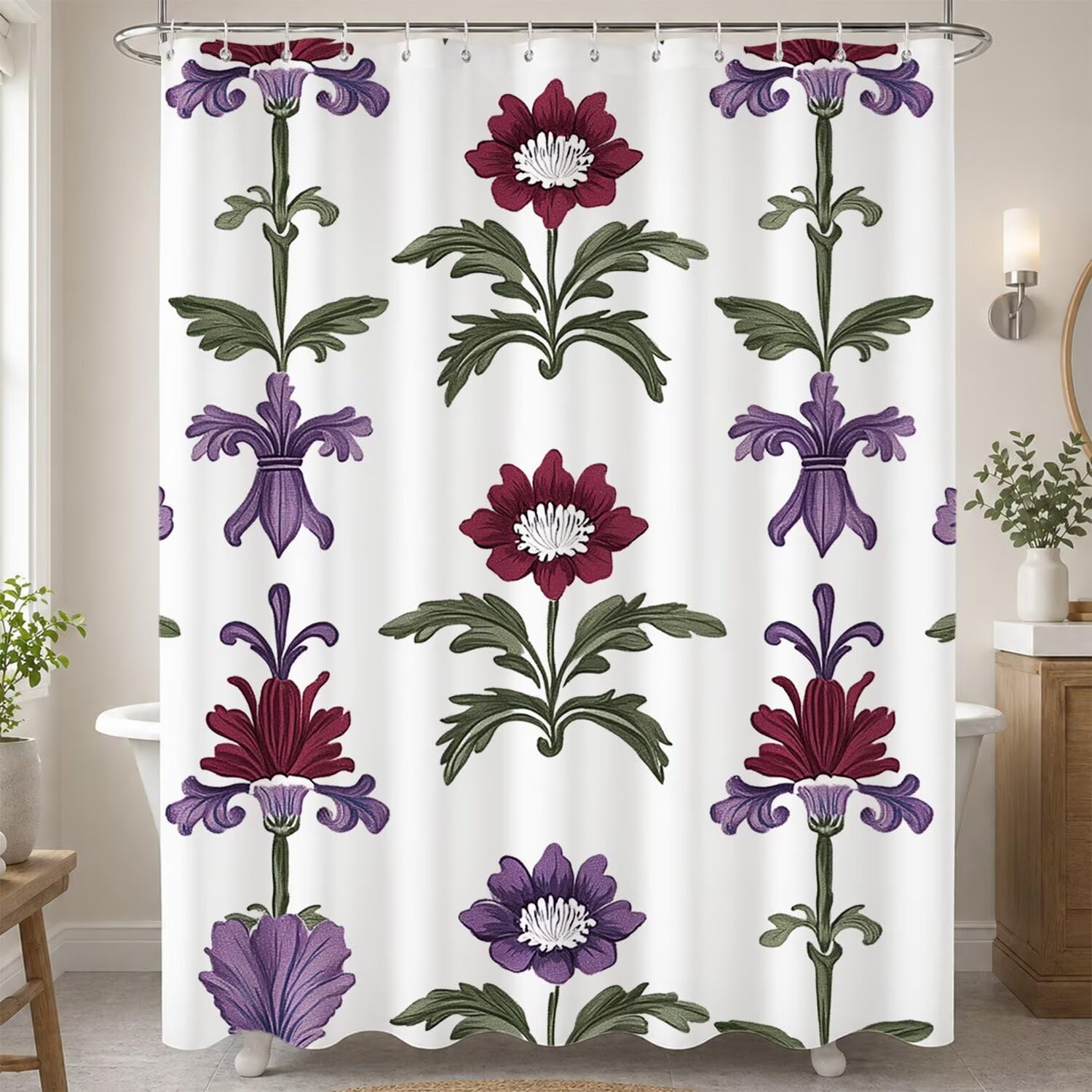 Rideau de douche motif fleur pour la décoration de votre salle de bain