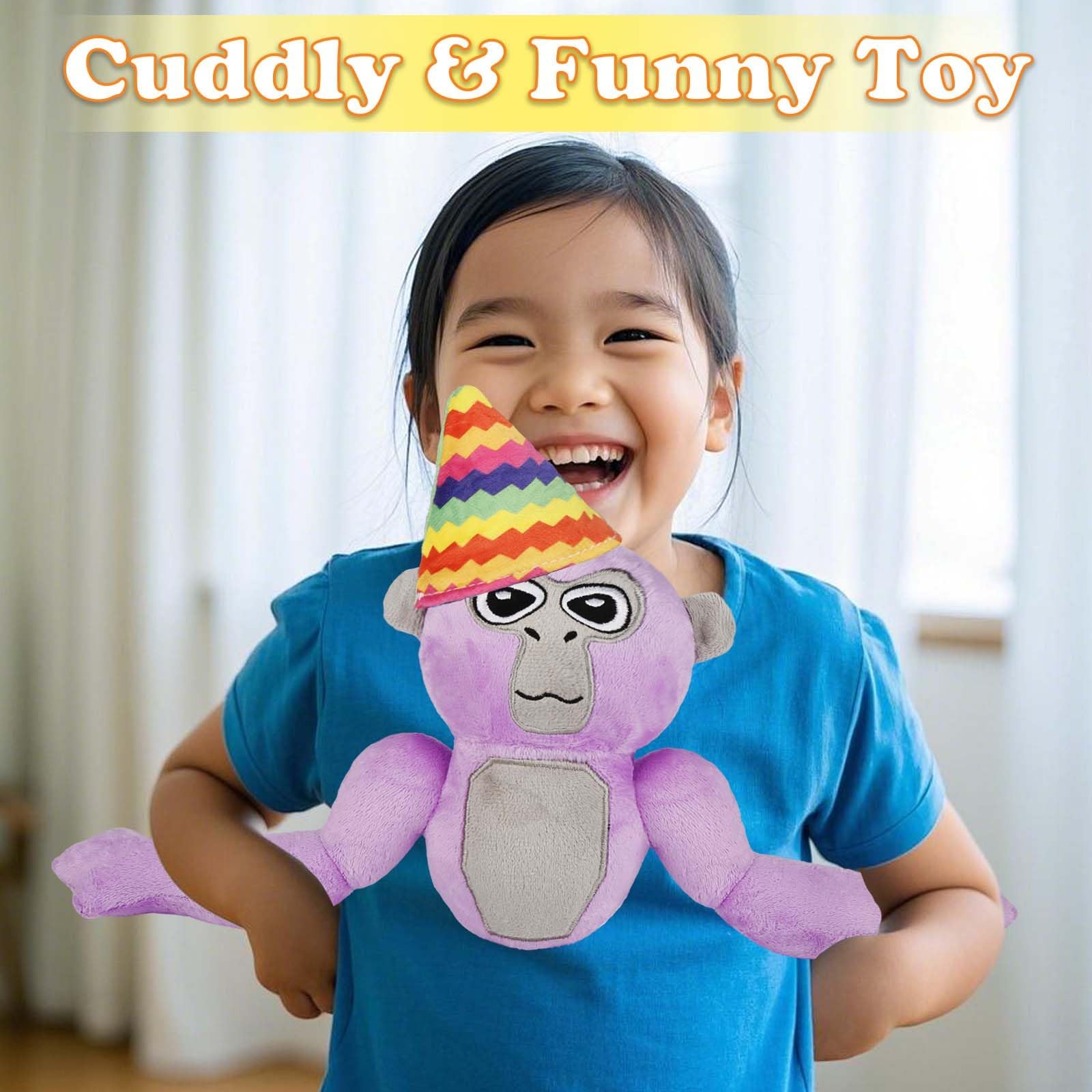Ainvliya Gorilla Monkey Plush Toy- Soft Plushie Stuffed Animal Toys Gorilla Doll with Hats and Branch Scepter Plush Throw Pillow Doll for Game Lovers Fans Kids Adult Playing Sleeping Collection Gift - Image 3