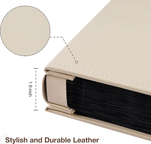 Miniatura 6 de potricher Álbum de Fotos Pequeño 4x6 300 Fotos Cubierta de Cuero Libro de Imágenes con 300 Bolsillos Horizontales para Familia Boda Aniversario y