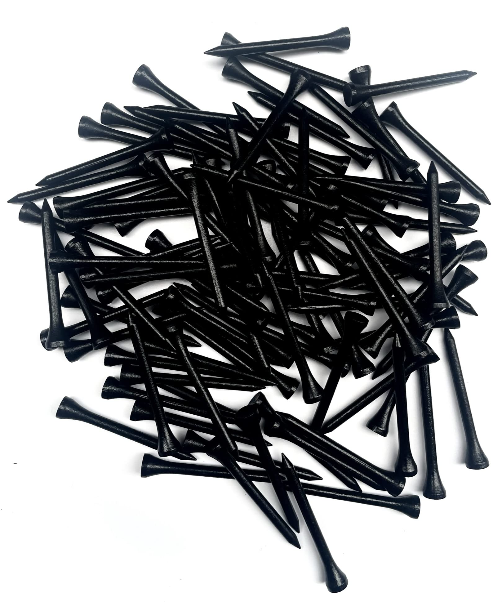 TH Golf Golf-Tees aus Bambus, umweltfreundlich, nachhaltig, 70 mm, 1000 Stück, Schwarz