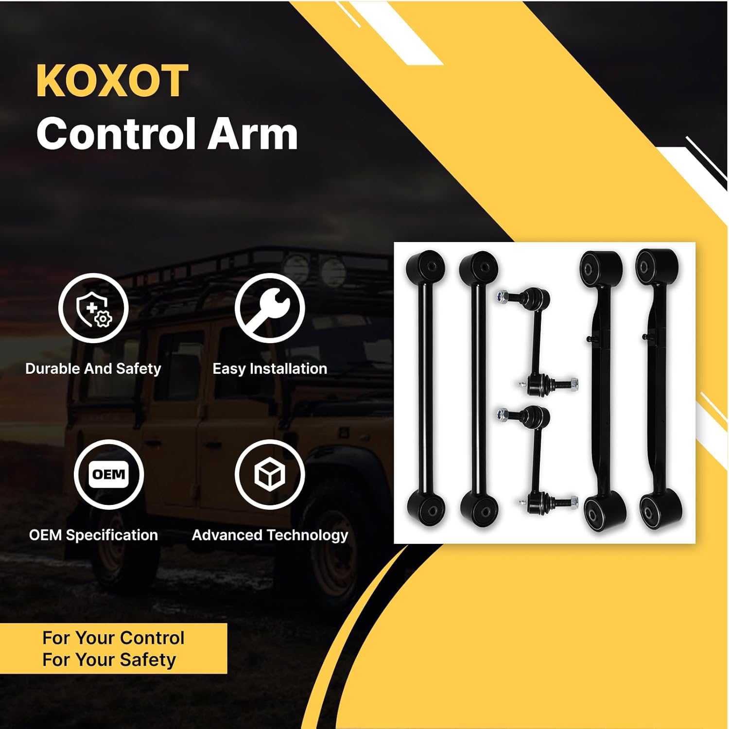 6Pc Rear Control Arm Sway Bar Link for Buick 2004 05 06 2007 Ranier, for Chevrolet SSR 2002 03-08 2009 Trailblazer Ext, for GMC Envoy XL,for Isuzu Ascender, for Oldsmobile Bravada,for Saab 9-7X