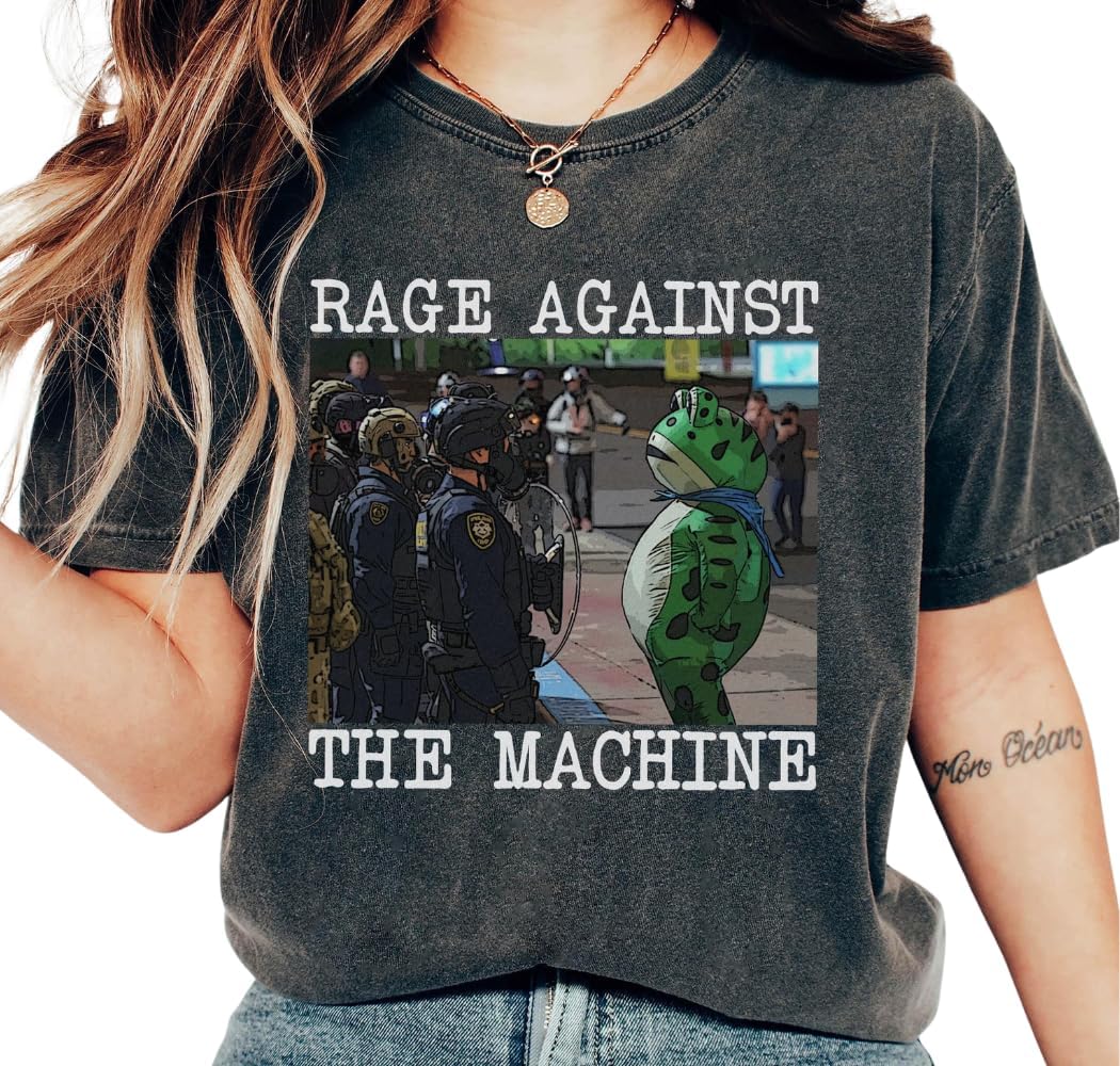 Portland Frog Protest Shirt Vintage Activist Tee Retro Political Graphic Multi