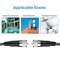 Vista 5 de STEREN RG8X - Cable coaxial de 50 pies, paquete de 2 unidades, cable coaxial CB con conectores UHF PL259, macho a macho de baja pérdida de 50 ohmios