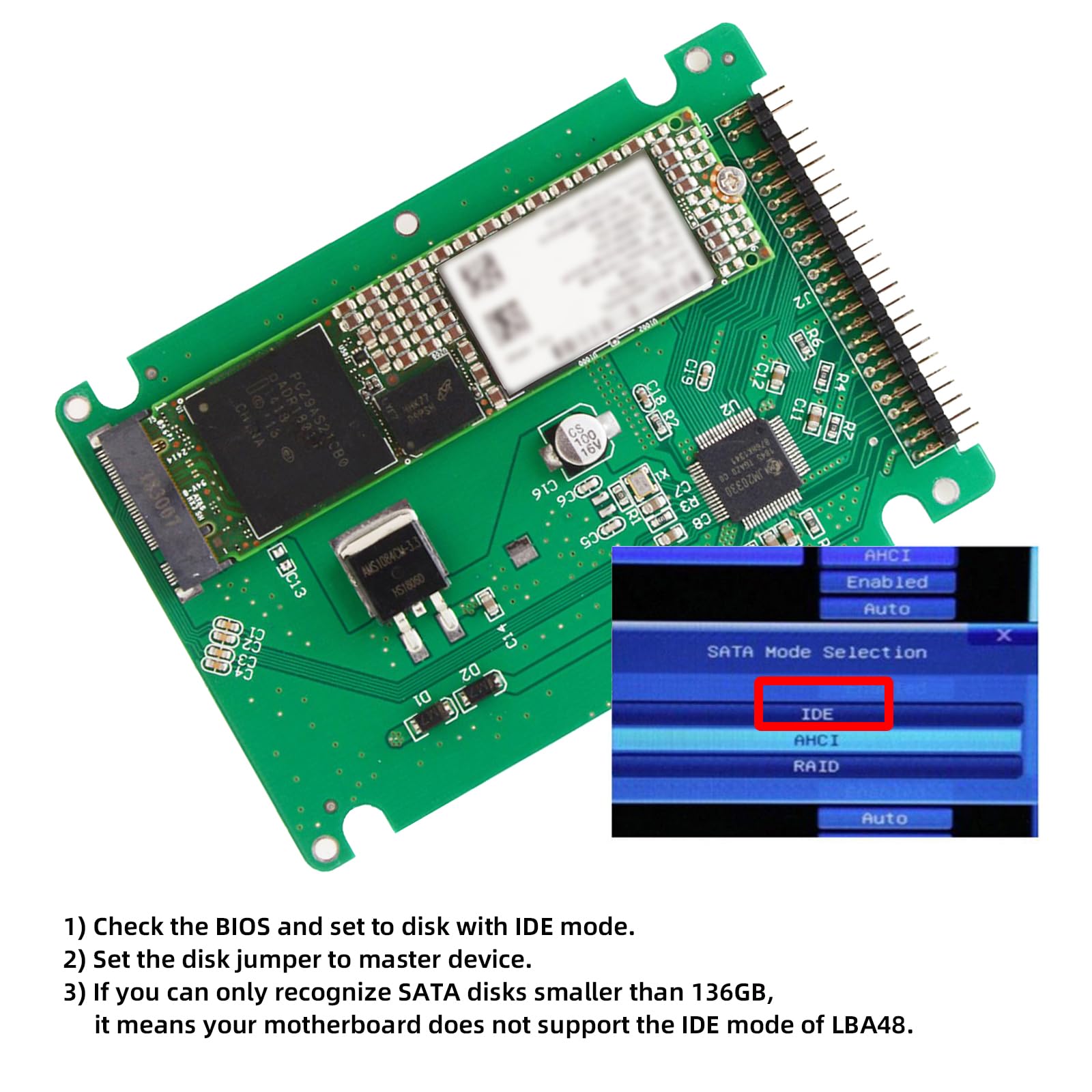 Amazon.co.jp: Cablecc NGFF B/M-Key SSD - 2.5インチ IDE 44ピン