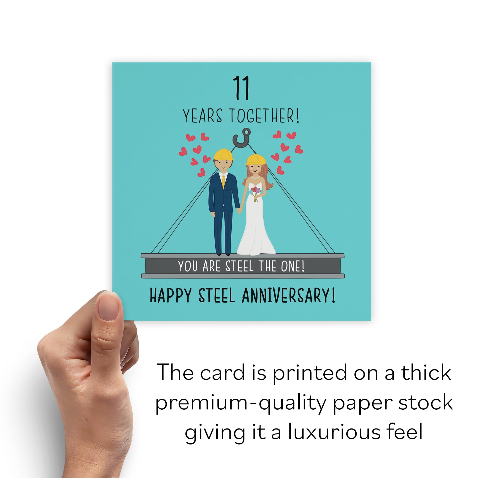 11th Wedding Anniversary Card - Steel 11 Year Eleventh Anniversary Lux – Butterfly Designs