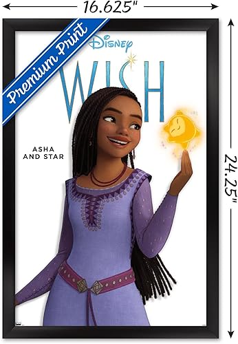 Miniatura 3 de Trends International Disney Wish - Póster de pared Asha Feature Series, 14.72 x 22.37 pulgadas, versión enmarcada en negro