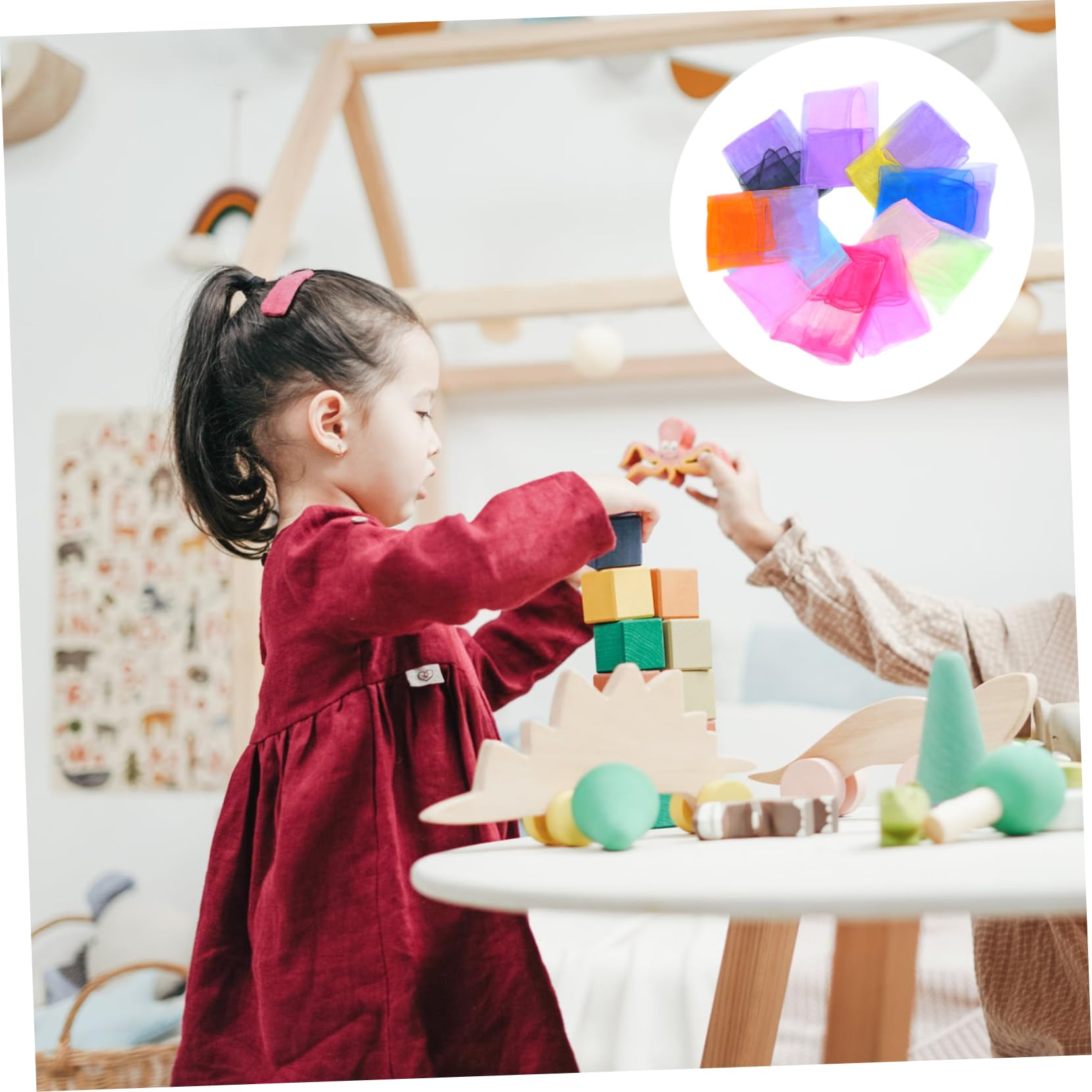 Écharpe Dégradée pour Garçon et Filles Confortable et Légère en Velours 30 Pièces, Foulard Créatif pour Danse et Maternelle Couleur Aléatoire