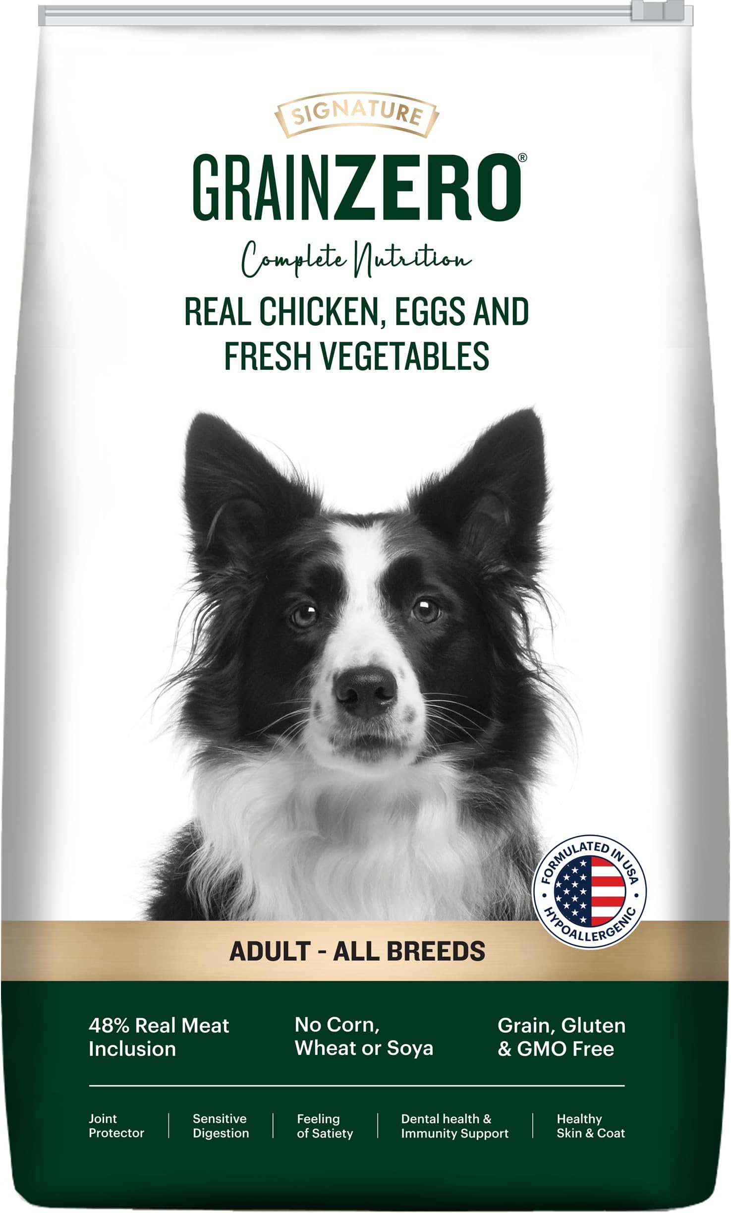 Adult Dry Dog Food 3kg | Real Chicken, Egg & Vegetables | 48% Meat Inclusion, No Grain Formula, Gluten-Free | Promotes Healthy Skin & Coat | All Breeds