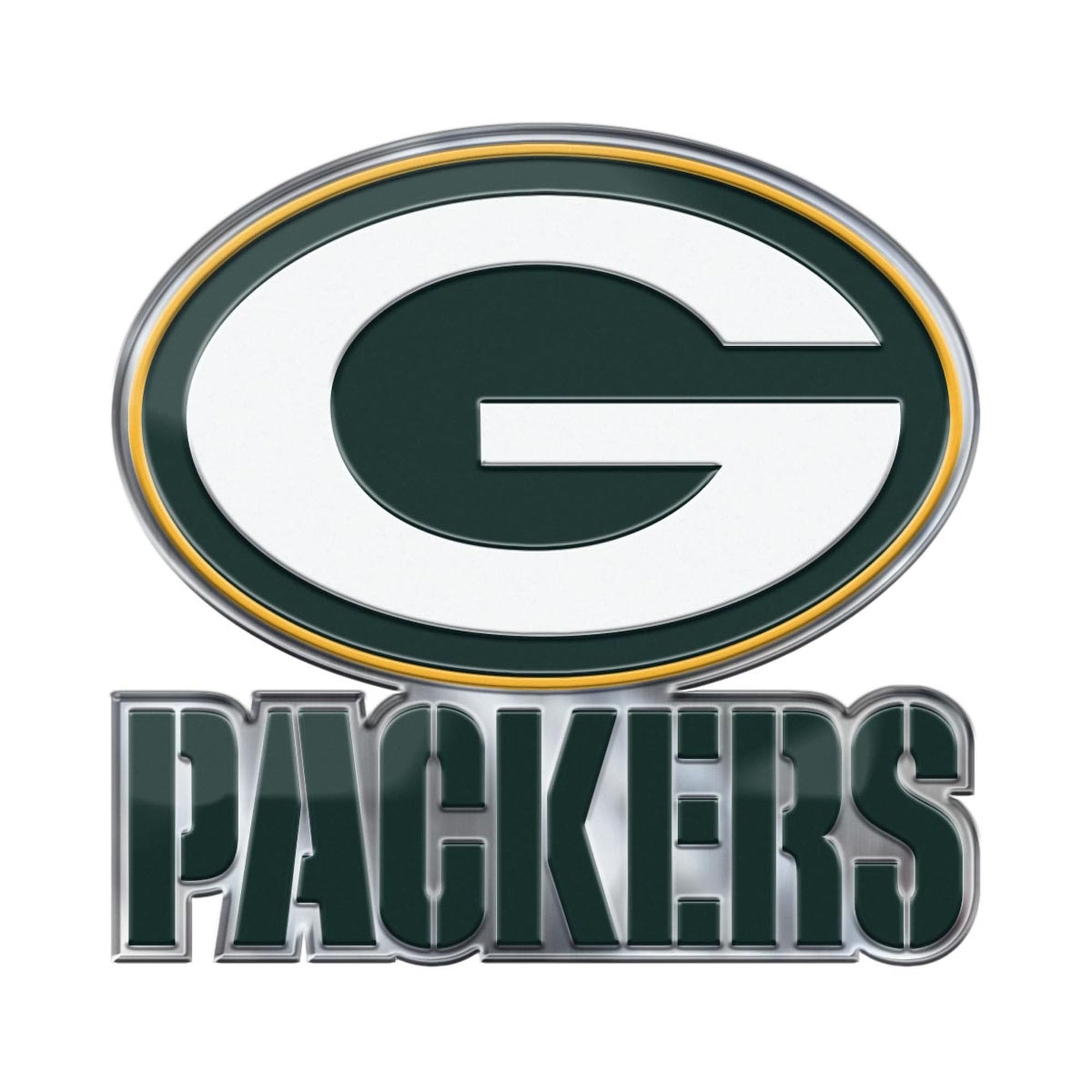 FANMATS Team ProMark NFL Green Bay Packers Alternative Color Logo Emblem, 4 (60599)