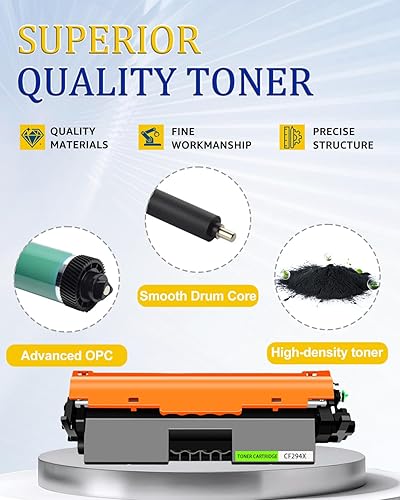 Vista 4 de greencycle Paquete de 2 cartuchos de tóner 94X compatibles de alto rendimiento para Hp 94X Cartucho de tóner negro CF294X Trabajo para Laser Jet Pro