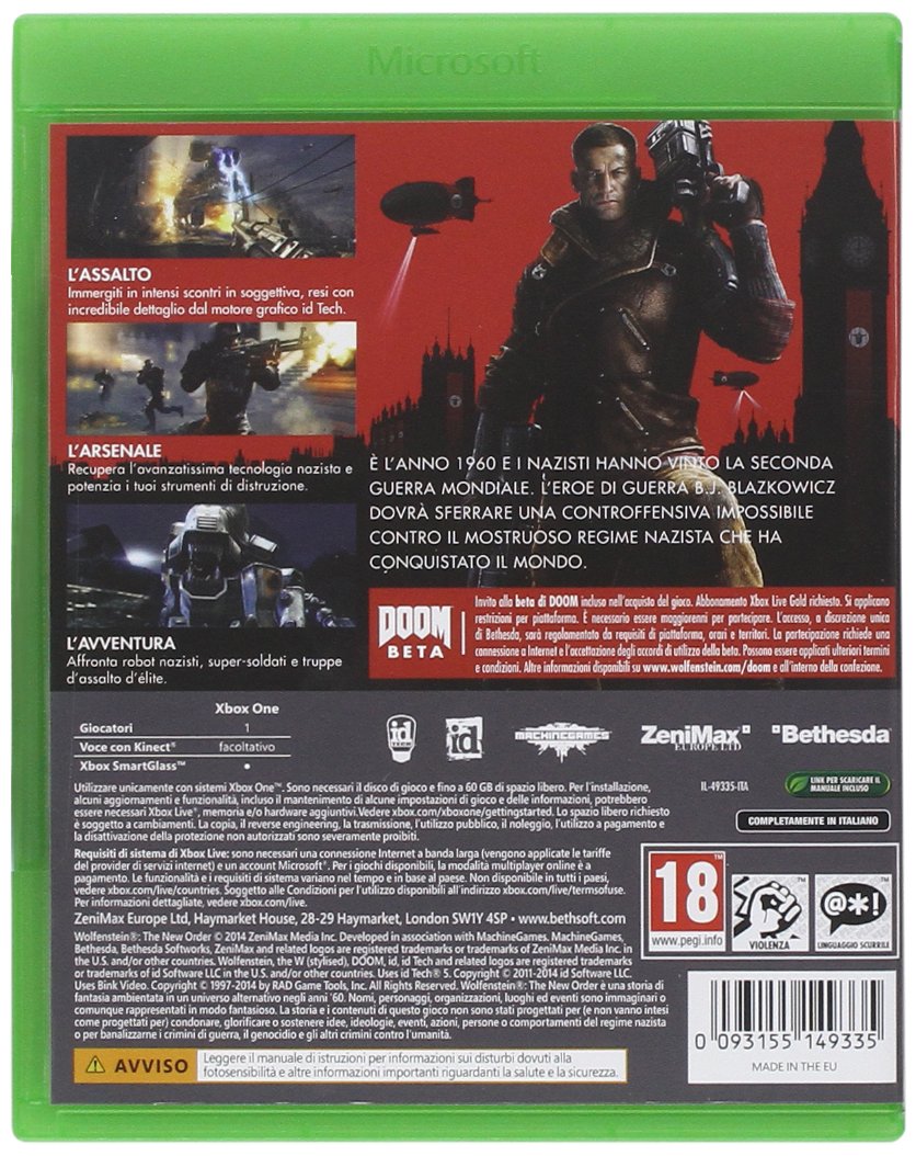 Wolfenstein: The New Order (2014) - Gioco PC - Attivazione Steam - PEGI 18