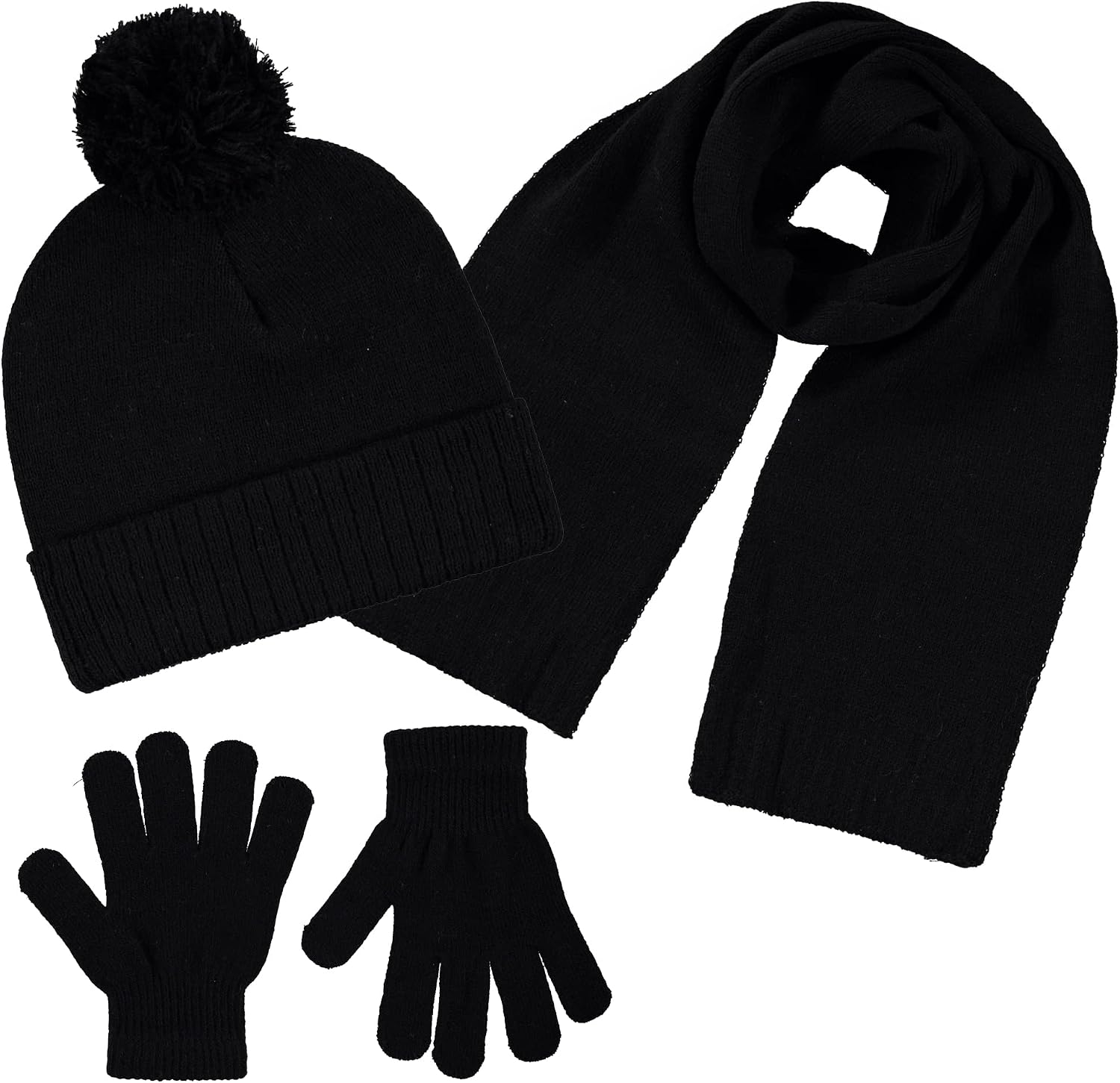 Boys Winter Hat Scarf & Gloves Set – 3-Piece Cold Weather Beanie Set for Kids
