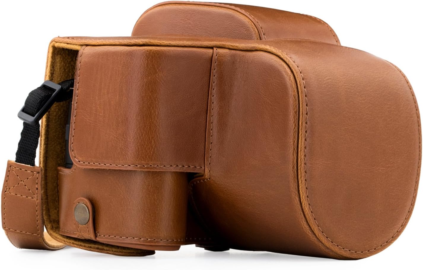 Panasonic Lumix DC-FZ80, FZ82 Ever Ready Leather Camera Case and Strap, with Battery Access - Light Brown - MG1225