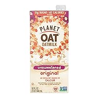 Vista 1 de Planet Oat Leche de avena, original sin azúcar, 32 onzas (paquete de 6), sin lactosa, sin lácteos, sin OMG, leche de avena Planet Oat