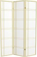 Vista 12 de Red Lantern Pantalla Shoji de doble cruz de 6 pies de alto, color gris, 6 paneles