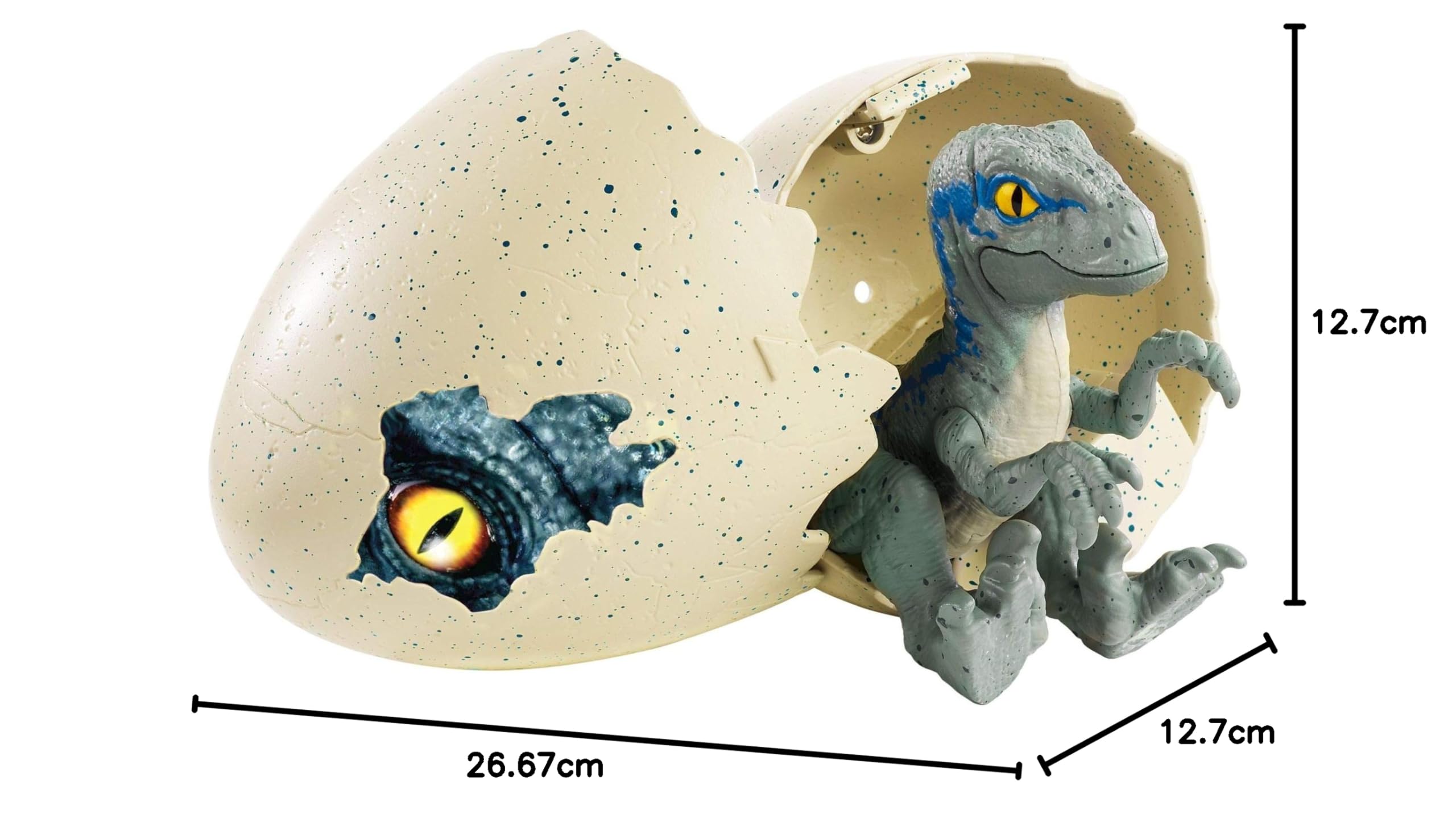 Mattel Jurassic World FMB92 - wyślizgujący się dino Velociraptor Blue