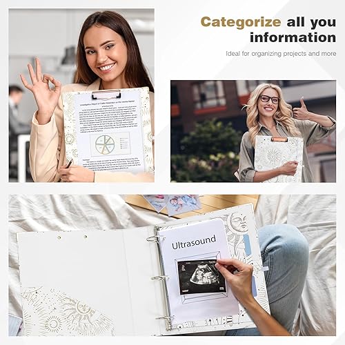 Miniatura 174 de Ospelelf Mini 3 Ring Binder, 2 Inch, Cute Pink Marble Binder for 5.5" x 8.5" with 5 Tab Dividers, File Folder Labels and Low Profile Clipboards