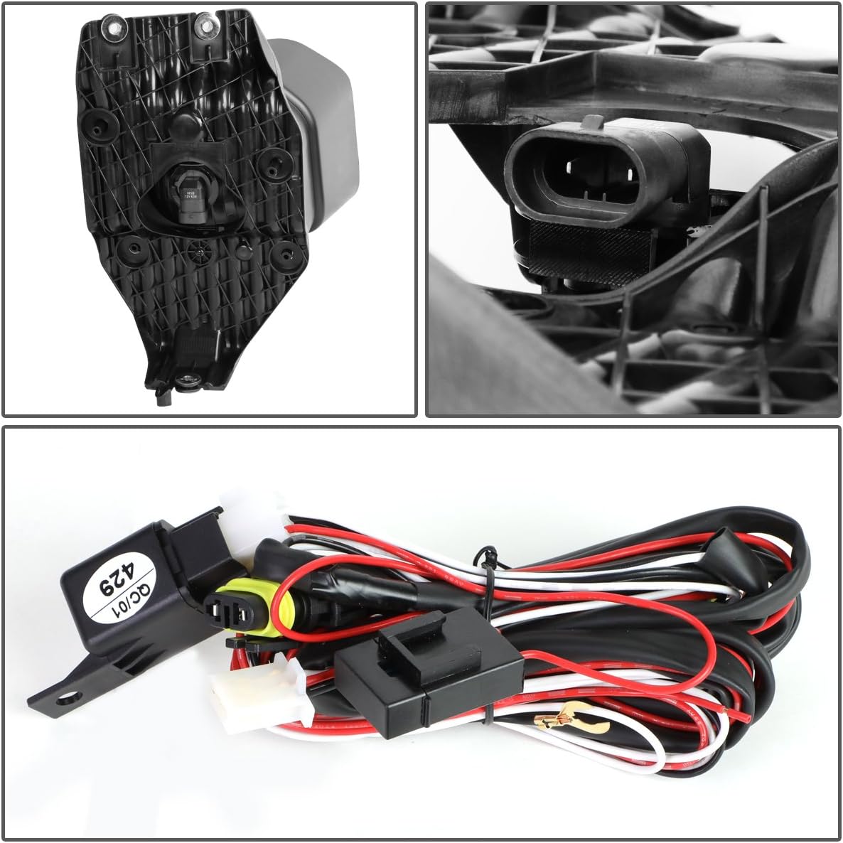 DNA MOTORING FL-ZTL-218-CH Assembly Fog Light With Switch Driver & Passenger Side Enhance visibility [Compatible with 11-16 Ford F250 350 450 550 SD]