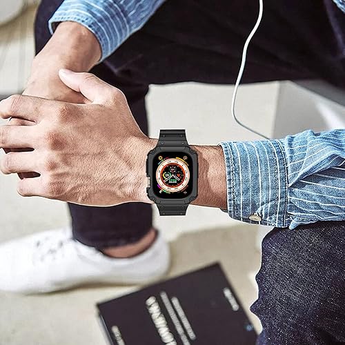 Miniatura 7 de AIRYZGOOD Compatible con Apple Watch Band Ultra 21 de 1.929 in con funda antigolpes, pulsera deportiva suave y transparente a prueba de golpes para