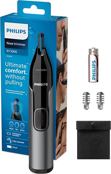 Philips NT3650/16 Nose Trimmer Window BOX, Grey, 1 Count ( Pack of 1) - 1
