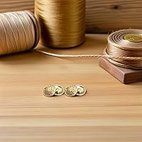 Vista 5 de Conjunto de suéter para mujer, 30 botones metálicos para abrigo, chaqueta, botón redondo plano, repuesto con hebilla hueca, ropa de costura