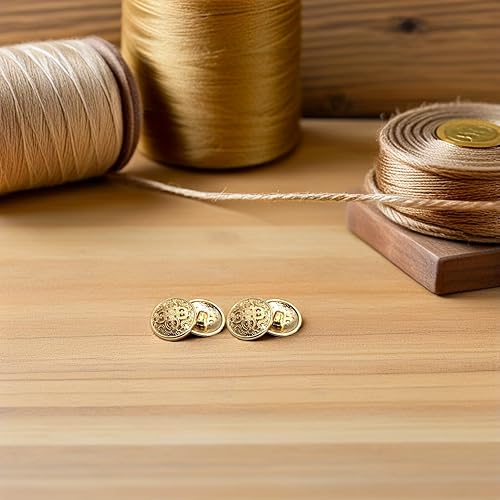 Miniatura 5 de SUPVOX Conjunto de suéter para mujer, 30 botones metálicos para abrigo, chaqueta, botón redondo plano, repuesto con hebilla hueca, ropa de costura