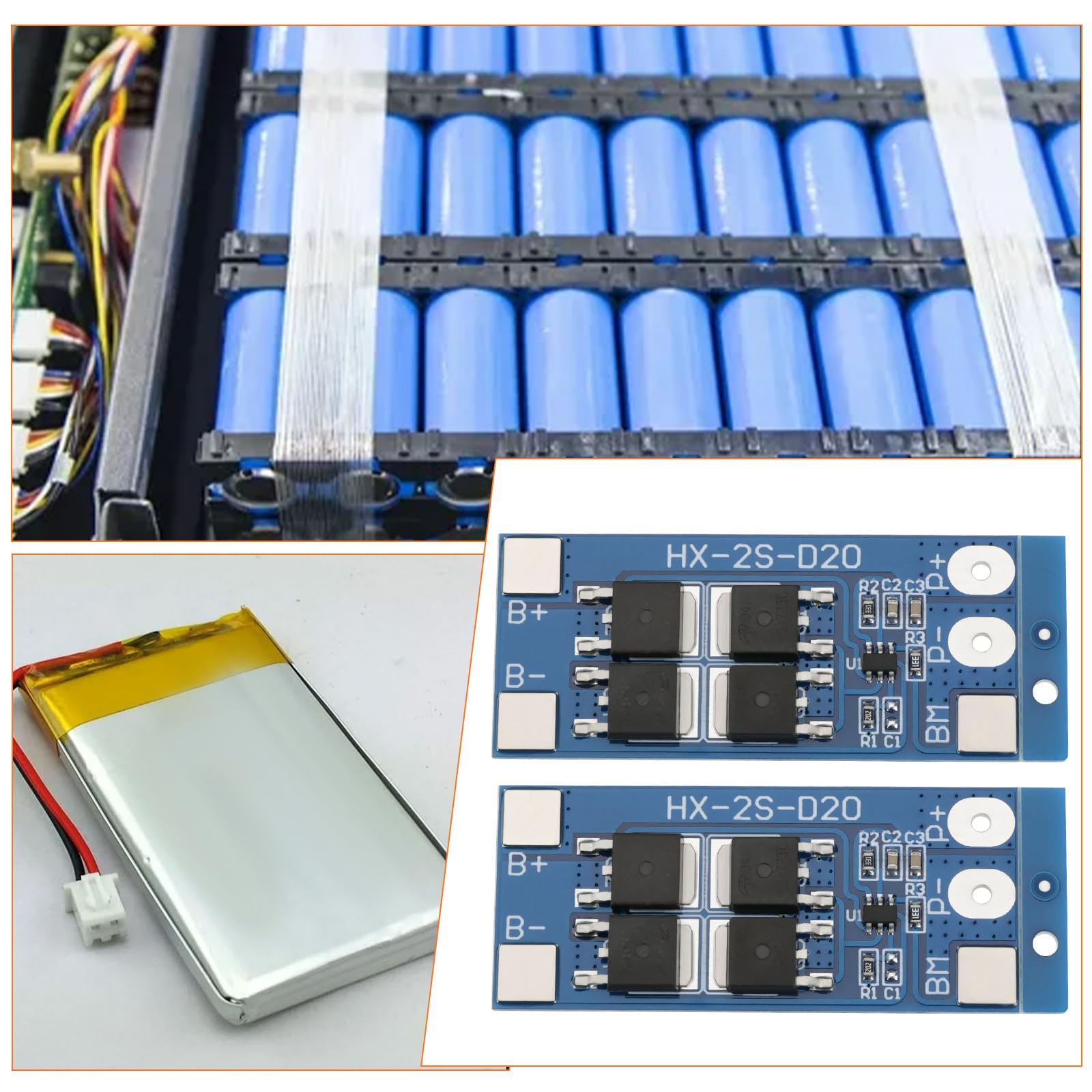 Scheda Di Protezione Della Batteria 2S 7,4 V 13 A Bilanciamento Li-ion Litio 18650 46 X 20 X 3,6 Mm