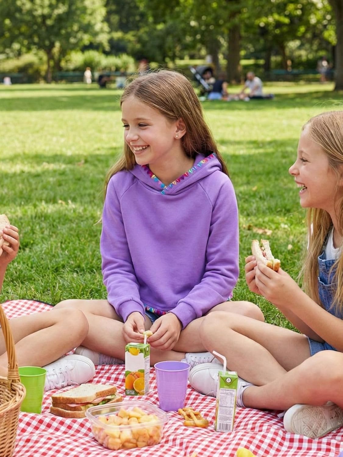 WELAKEN Girls' Rainbow Sequin Striped Hoodie Sweatshirt Crop Tops - Image 3