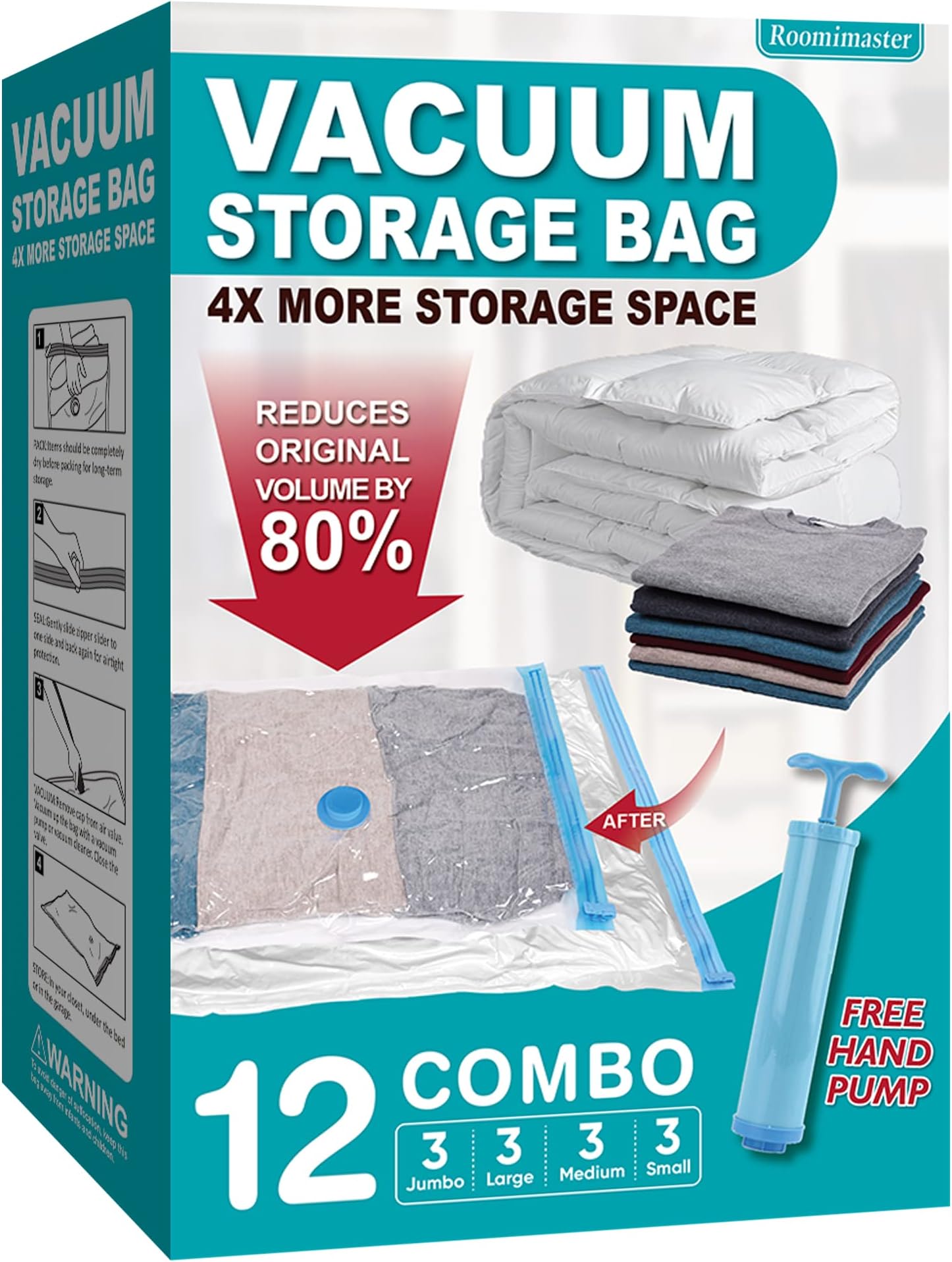 Amazon.com: 25 Pack Vacuum Storage Bags (5 Jumbo/5 Large/5 Medium/5 ...