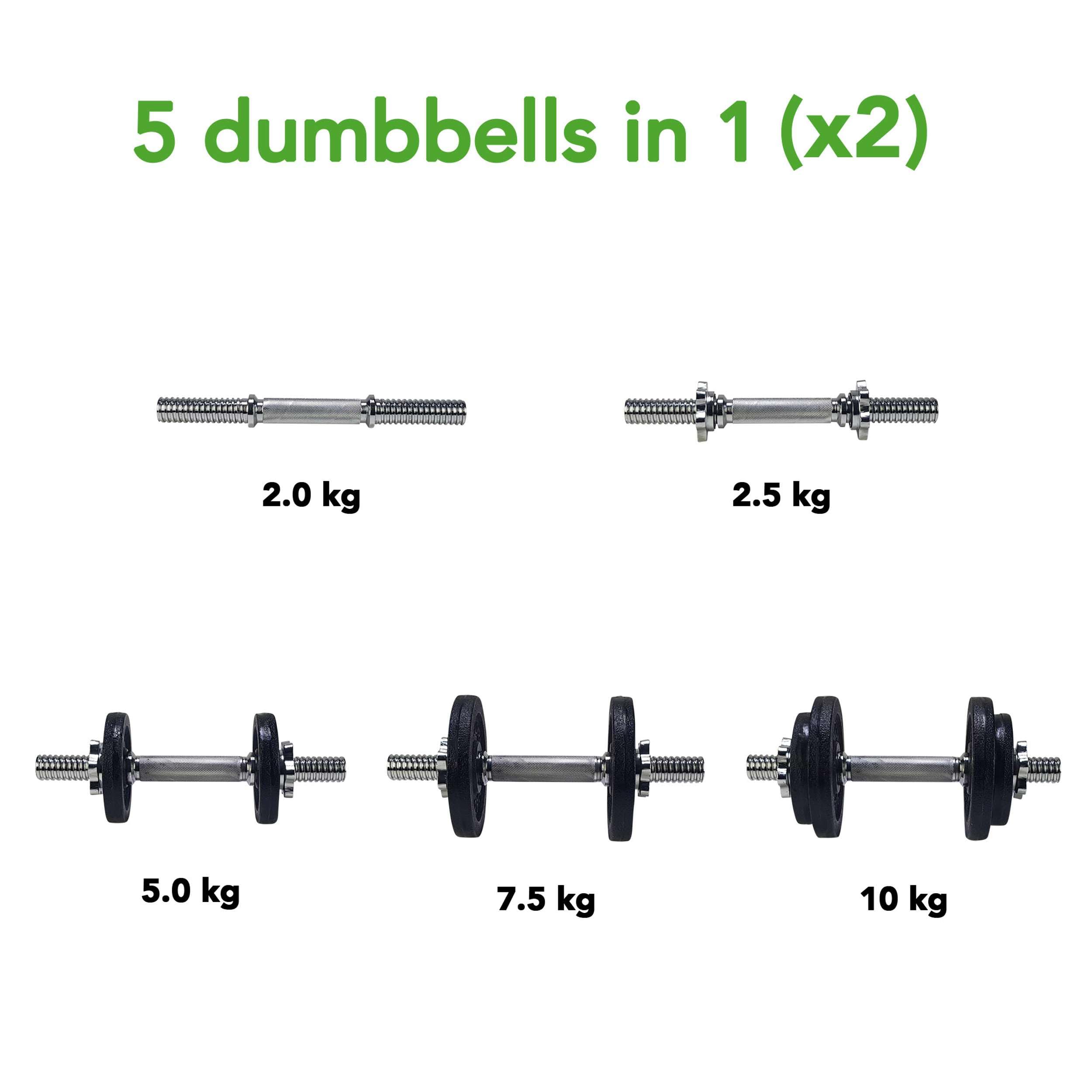 Tunturi Unisex dla dorosłych zestaw hantli z 2 sztami - czarny, 20 kg