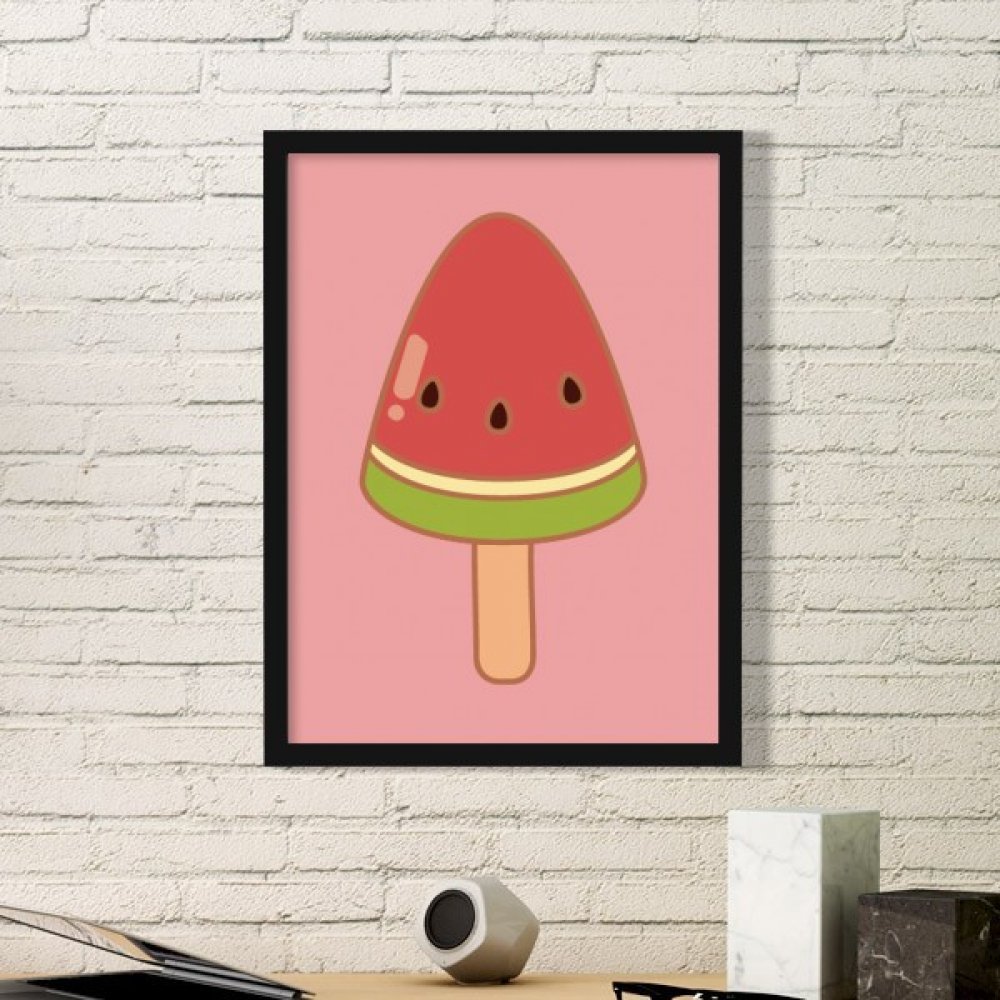 Cadre photo melon d'eau art moderne pour salon contemporain en bois