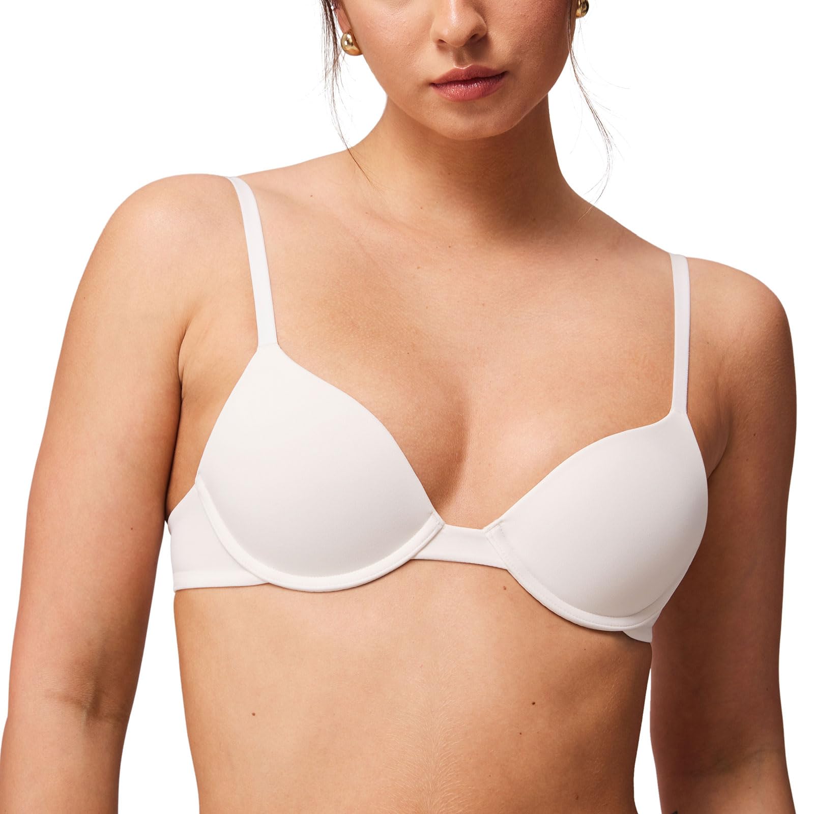 Halobliss Damen Push up Seamless BH Kleine Brüste mit Bügel Tshirt Büstenhebe BHS Tiefer Rückenausschnitt
