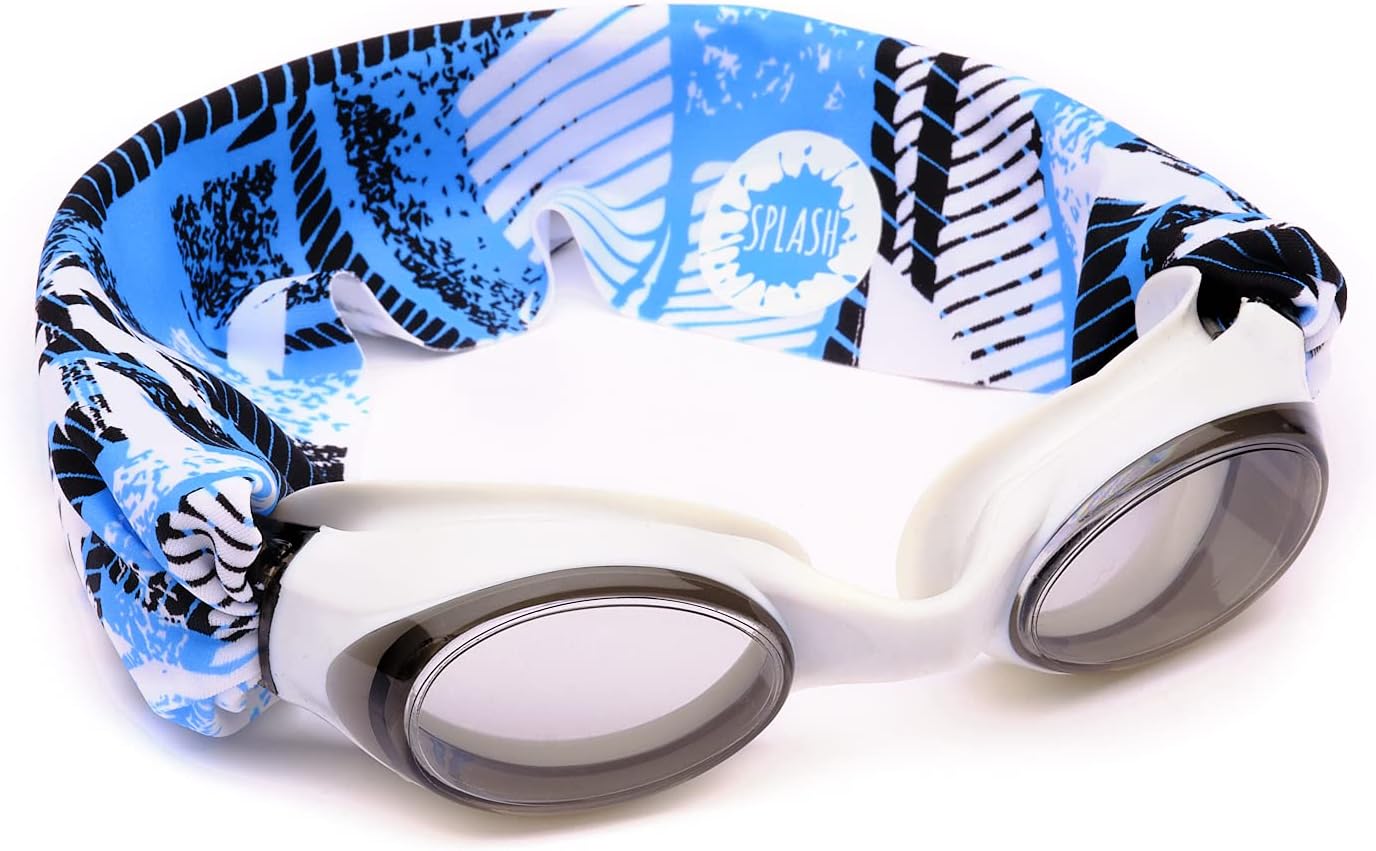 Splash Place KIDS SWIM GOGGLES with Fabric Strap | Tangle-Free Swimming Goggles for Kids