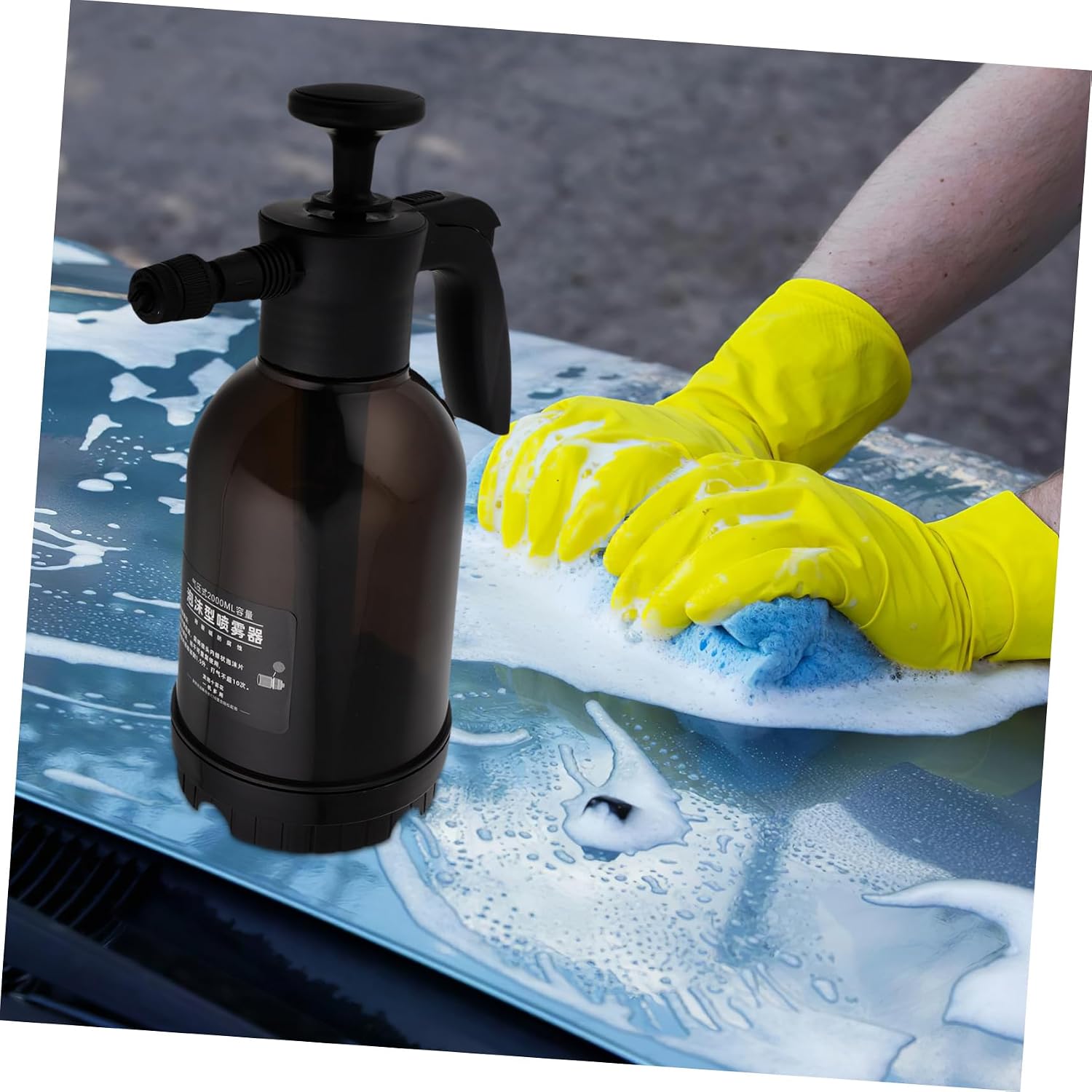 OUNONA Manual Pump Sprayer 2l Electric Car Wash Foam Sprayer for Car Foam Spray Can Garden Use