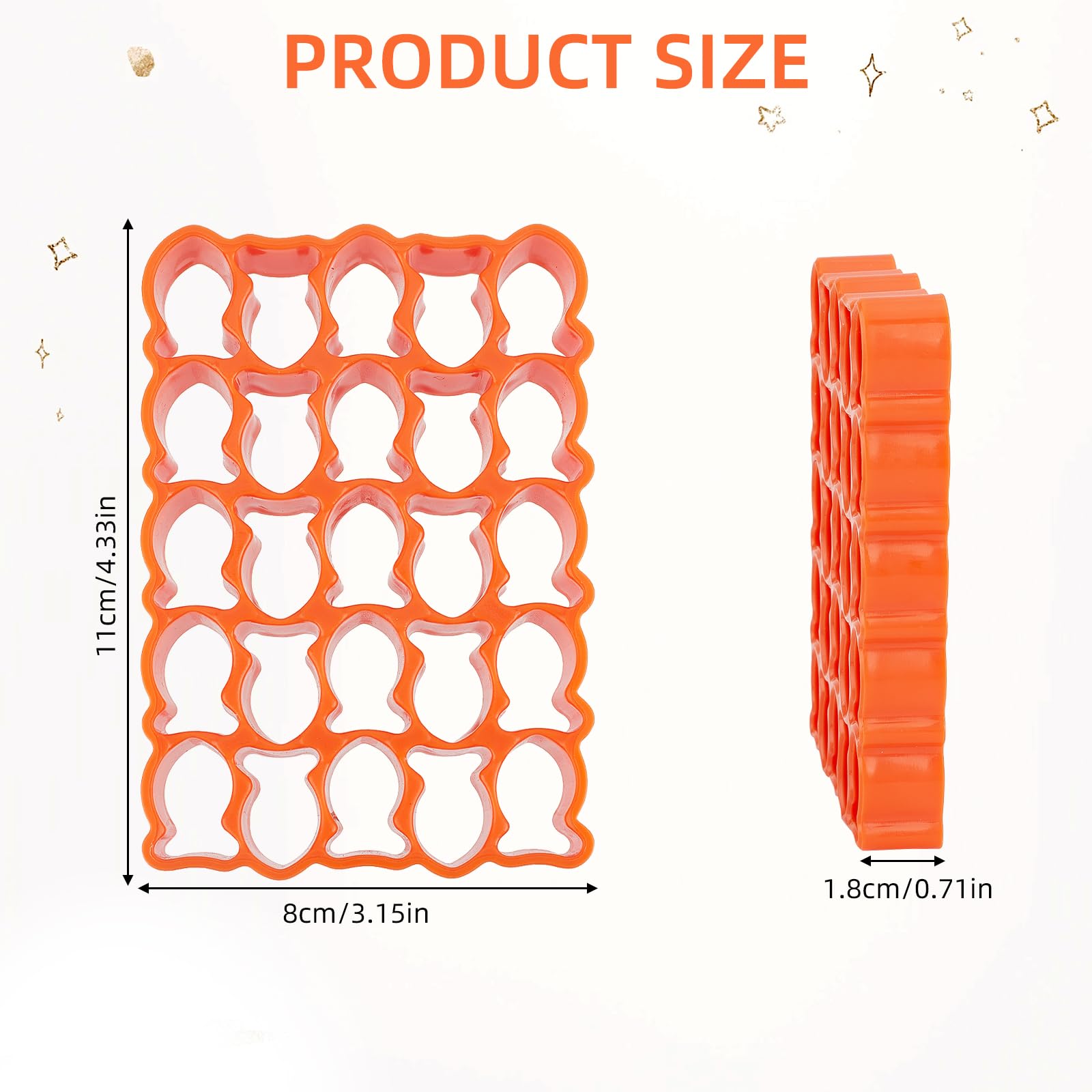 NICENEEDED 25 Cavity GoldFish Cracker Cookie Cutter, Mini Plastic Biscuit Cutters Cute Animal Fish Shaped Molds - Image 2