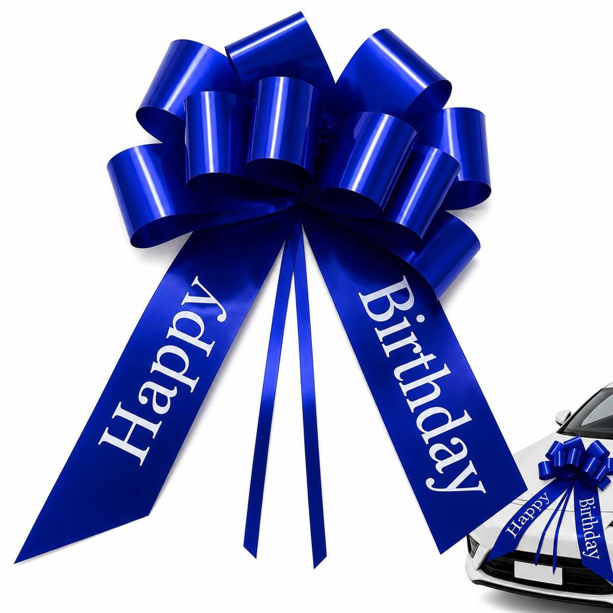 ZAYSY 30 Inch Car Bow, Giant Birthday Ribbon Decoration With Suction Cups