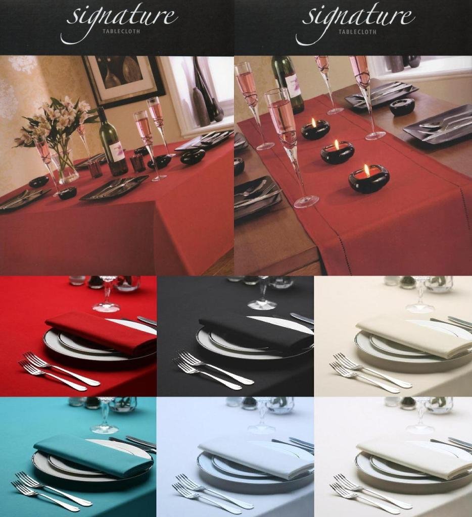 Linen Tablecloths & Signature Plain Kitchen Linen 70" x 108" Rectangular Tablecloth 175cm x 270cm 10-12 Seater Table, Black