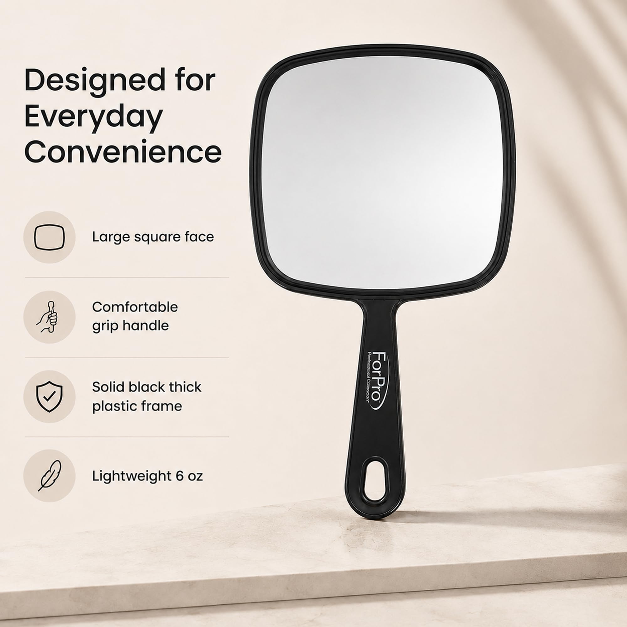 ForPro Hand Mirror - Large, Clear Reflection -7 ForPro Hand Mirror - Large, Clear Reflection -7
