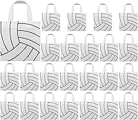 Mimind 24-Pack Volleyball Party Favor Bags with Handles - 7.8x7.8 Inch Non-Woven Candy Bags for Sports Birthdays, Baby Showers