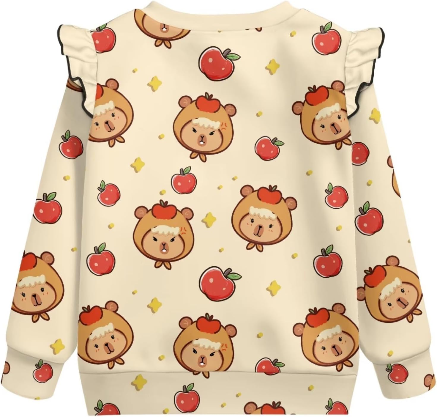 Sweatshirt for Girls 1-8T Ruffle Long Sleeve Pullover Top Kids Crewneck Shirt Cute Pullover Sweatshirt Clothes - Image 2