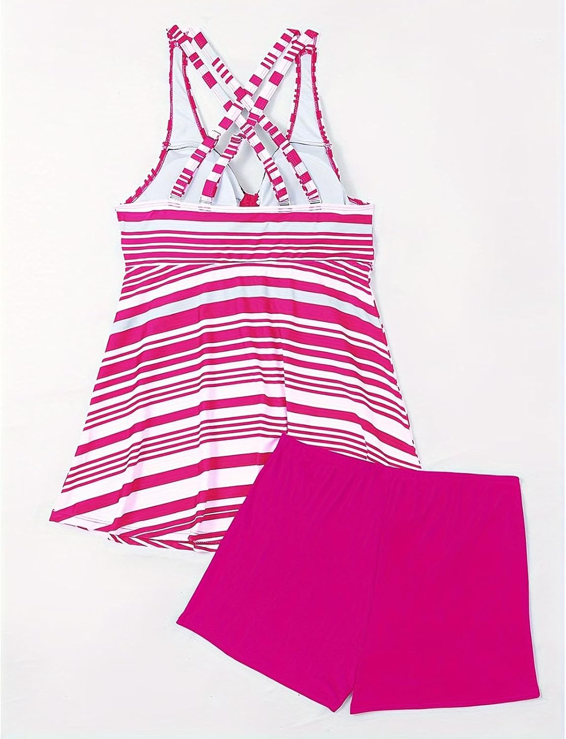 Women's Plus Size Swimsuit 2 Piece Tankini Swimsuits Full Coverage Modest Bathing Suits Flowy Swimdress with Shorts