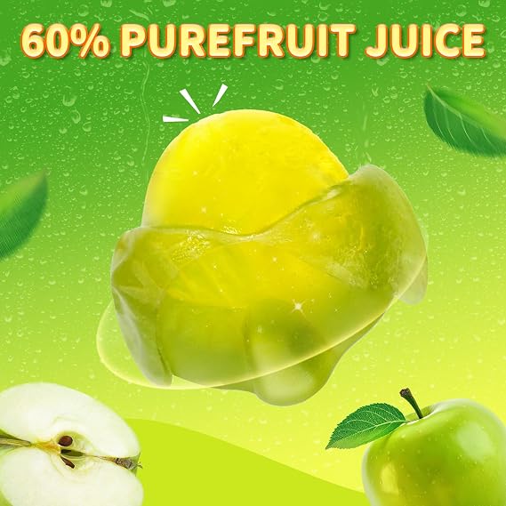 AMOS Peelerz Assorted Peelable Gummy Candy Lychee, Mango, Peach, Green Apple | 4 Resealable Pouches (170g Each) | Fun, Chewy, Made with Real Fruit Juice