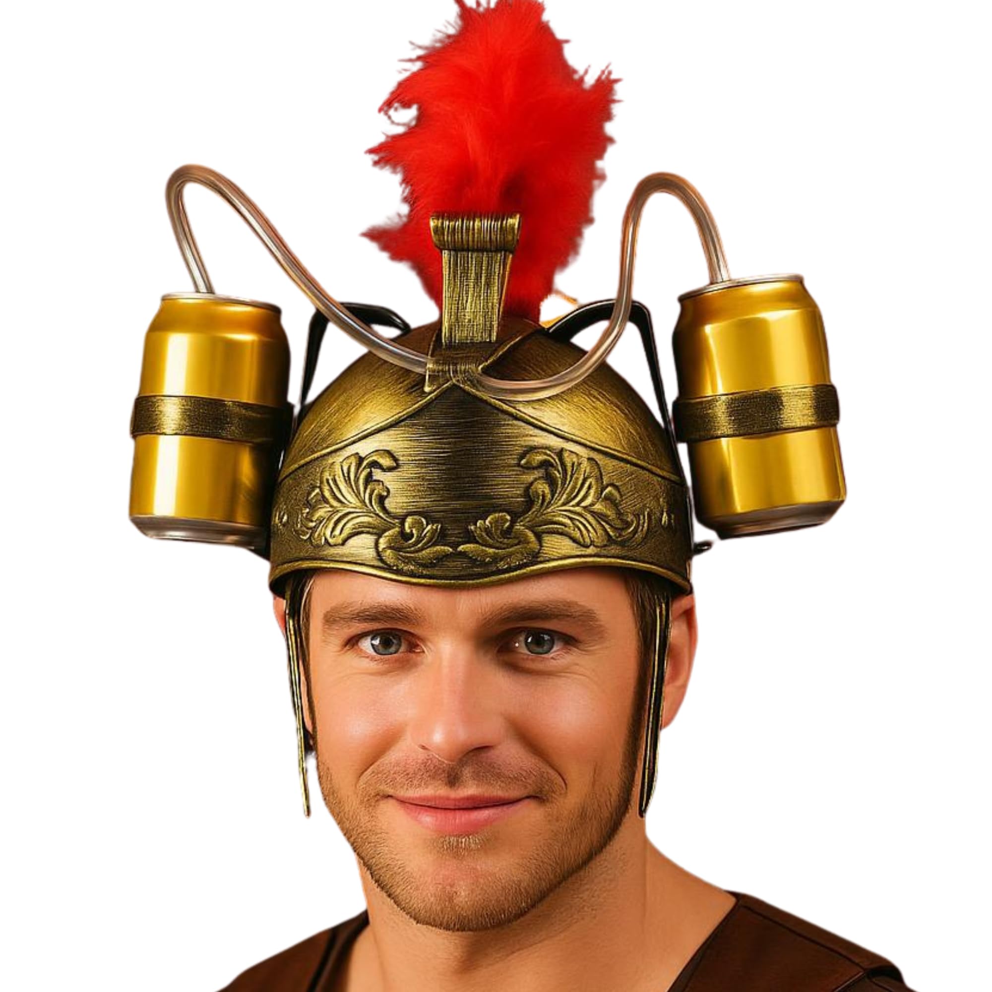 FIESTAS GUIRCA | Casco Gladiatore Porta Birra (Taglia Unica) - Casco Divertente per Carnevale, Addio al Celibato e Feste della Birra - Accessorio per Feste per Adulti - Ideale per Celebrazioni