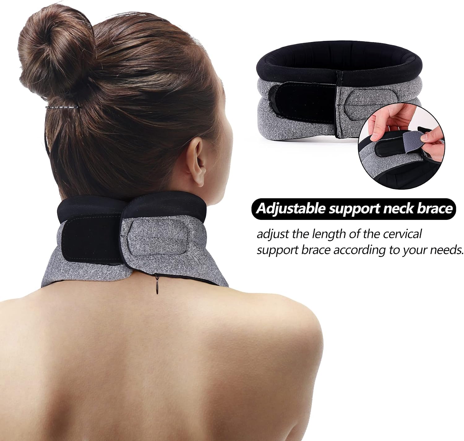 Neck Brace for Neck Pain and Support, Soft Cervical Collar for Sleeping, Wraps Keep Vertebrae Stable and Aligned, Stabilizes & Relieves Pressure in Spine for Women & Men (3.5" Depth Collar, L)