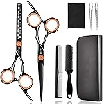 Hair Cutting Scissors Thinning Shears Kit, Fcysy Professional Hair Blending Scissor Kit, Barber Shears Haircut Salon Trimming Scissors for Women Men Pet