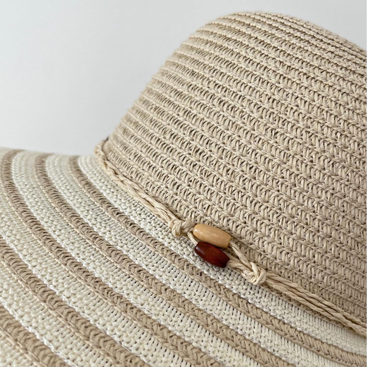 Sombrero de Paja Bohemio para Mujer,Gorra de ala Ancha para El Sol,Plegable,con Rayas Flexibles,para Playa,para Viajes,Vacaciones de Verano,Suave,Ligero y Transpirable