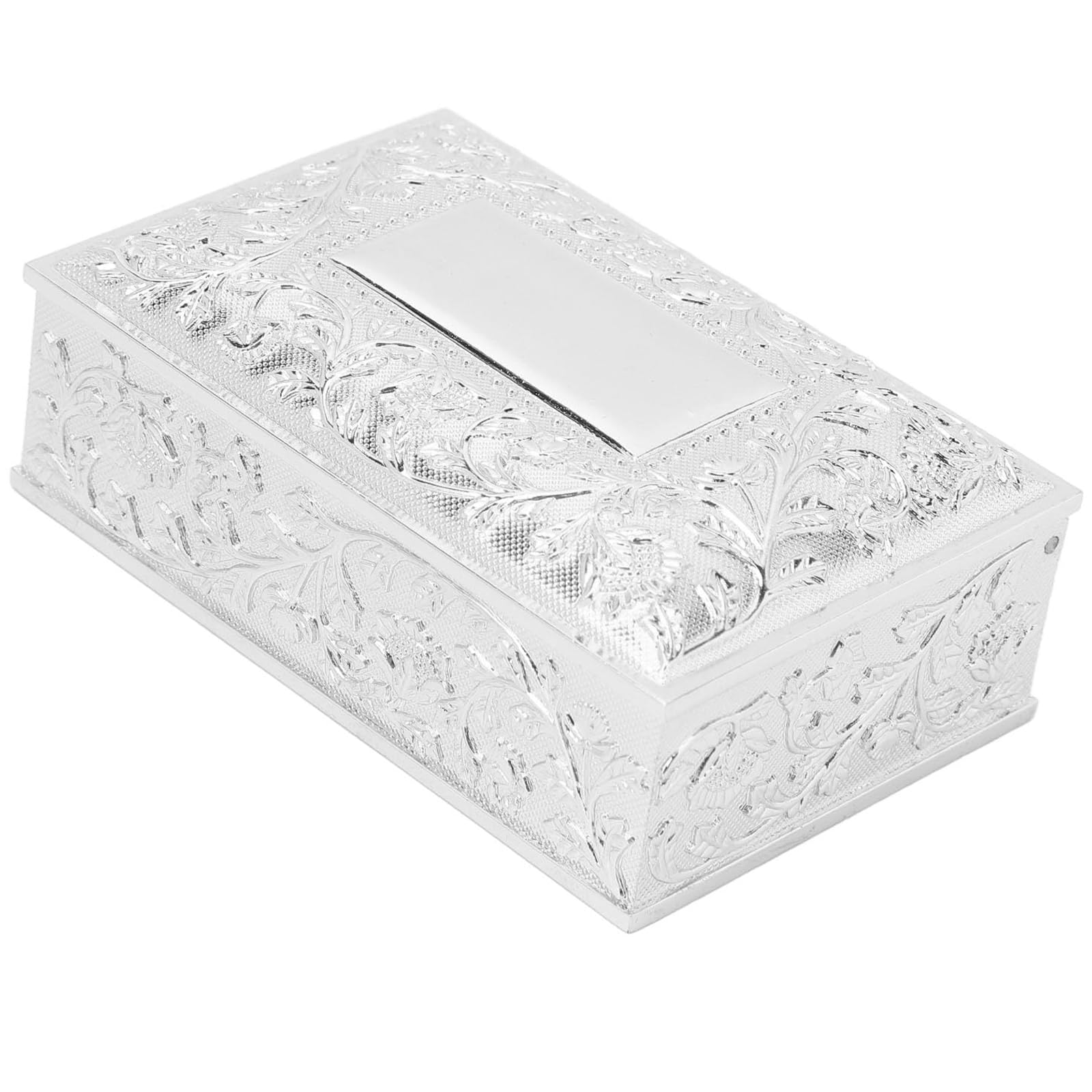 APGLSXY European Vintage Hinged Lid Jewelry Box with Spacious Compartments for Rings Necklace Organizing on Dresser Elegant Metal Rings Display Box