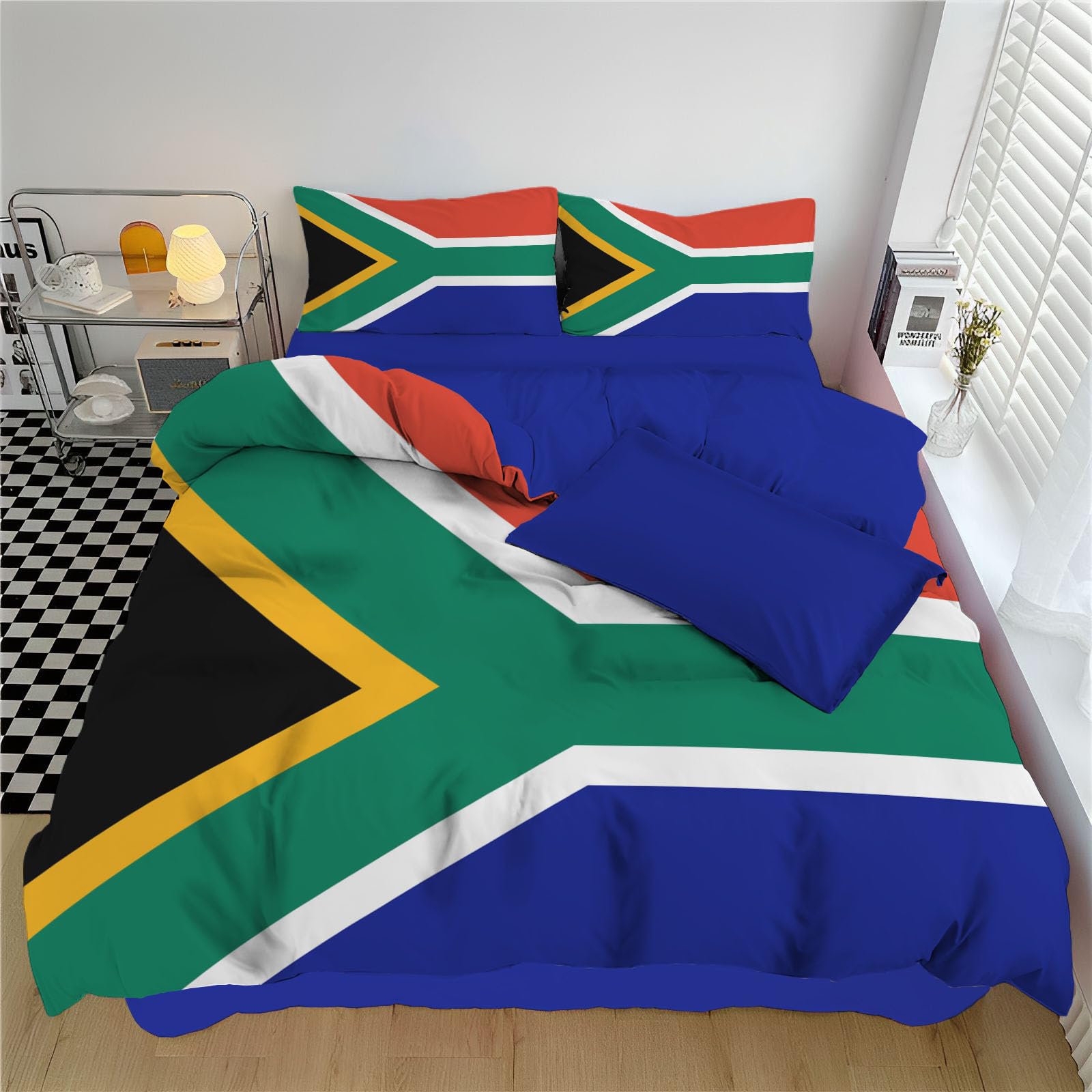 Housse de couette Afrique du Sud cadeau parure de lit patriotique colorée 240x260cm
