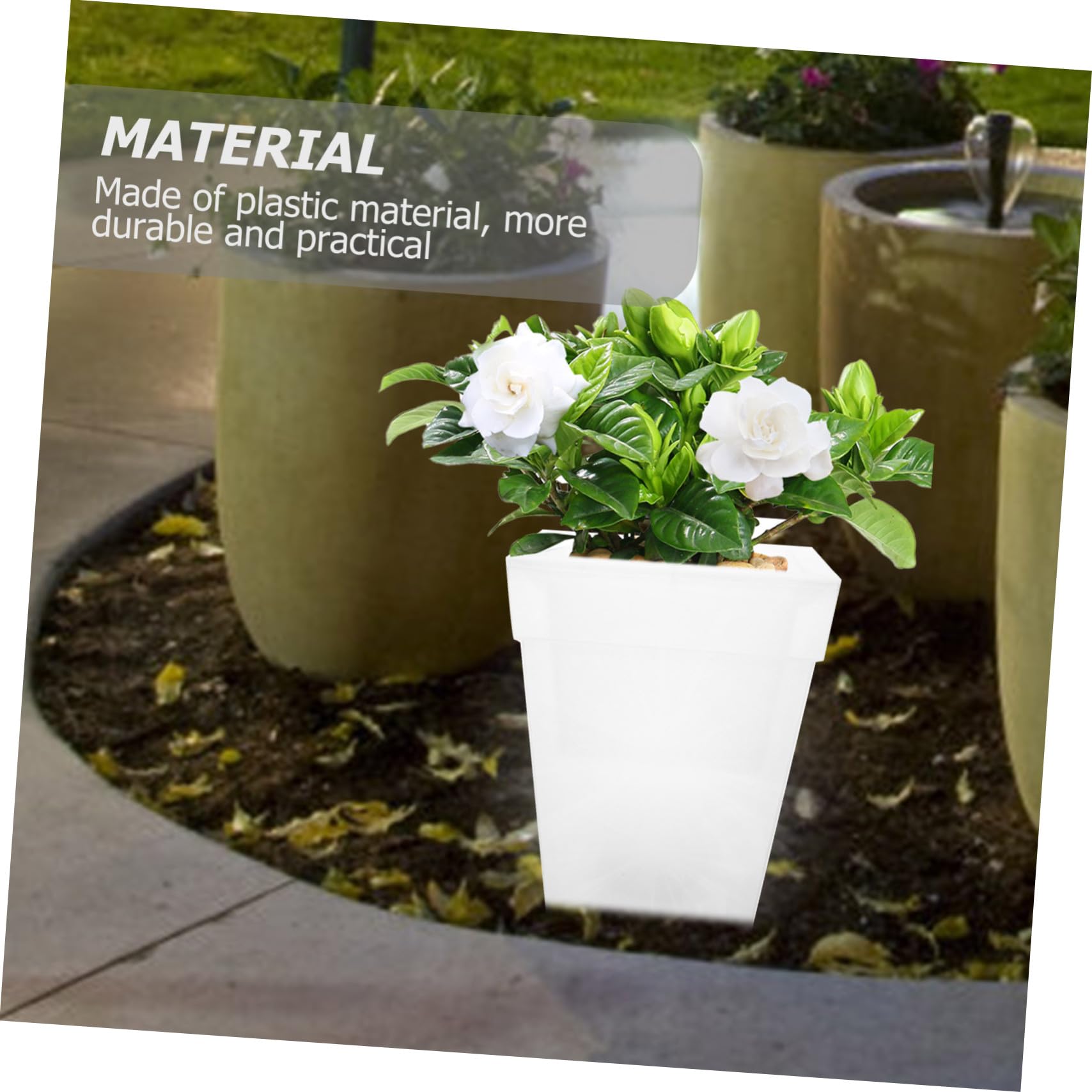 LALAFINA Lampada Fioriera Solare Bianca da Giardino 4 LED e Plastico | Decorazione Luminosa Realistica, per Piante e Cortili, Ip44, 1, 2v 300mah, per Feste All'aperto